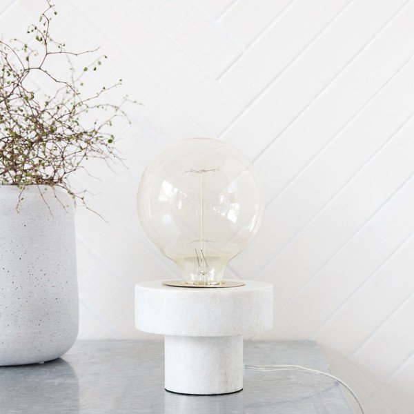 Stolní bílá lampa House Doctor White Marble-image-1