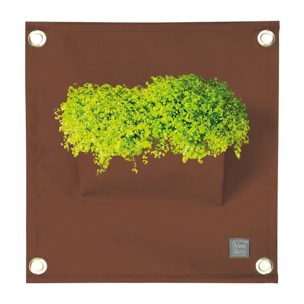 Hnědý závěsný květináč The Green Pockets Amma, 45 x 50 cm