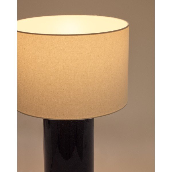 Modrá stolní lampa s textilním stínidlem (výška 53,5 cm) Toneric – Kave Home-image-2