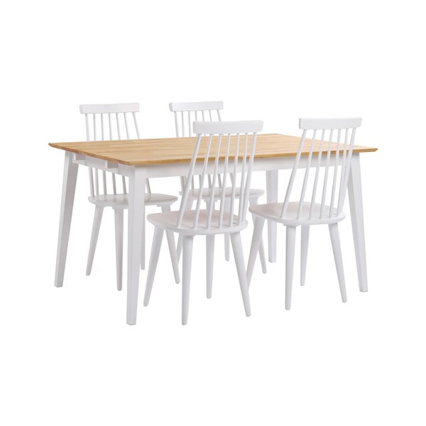 Dubový jídelní stůl s bílými nohami Rowico Mimi, 140 x 90 cm-image-3