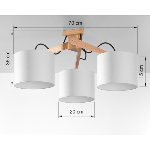 Bílé stropní svítidlo Sollux Donna, délka 70 cm-image-2