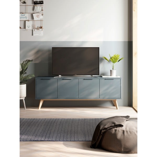 TV stolek šedozelený 140x53x40 cm Pisco – Marckeric-image-1
