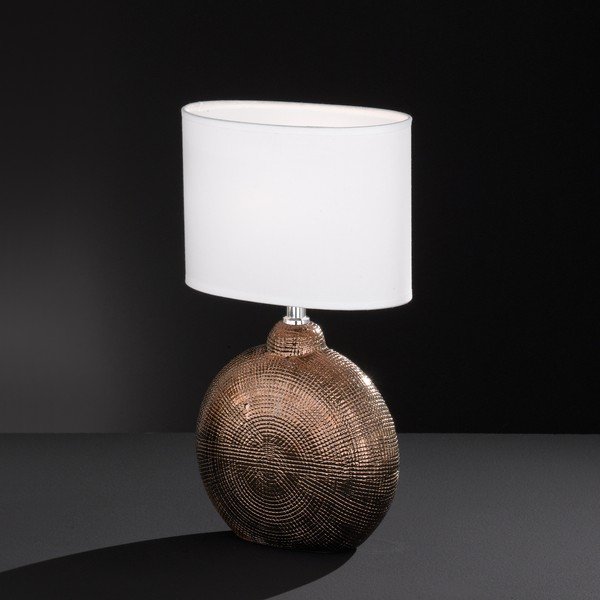 Bílo-hnědá stolní lampa Fischer & Honsel Foro, výška 36 cm-image-2