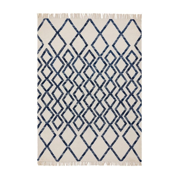 Béžovo-modrý koberec Asiatic Carpets Hackney Diamond, 160 x 230 cm