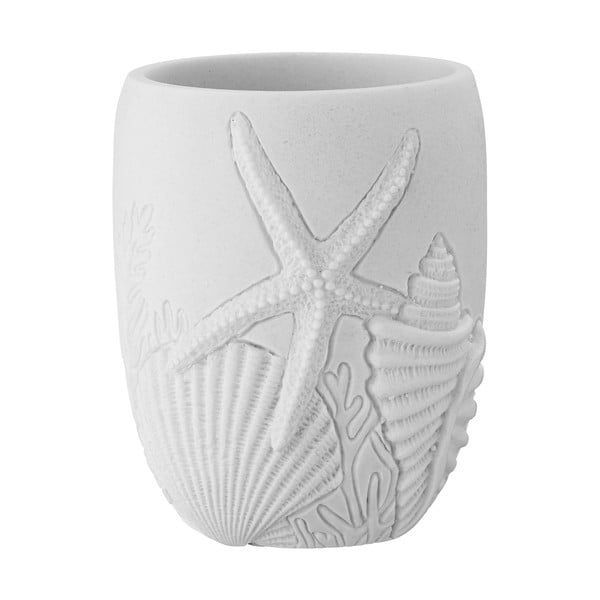 Bílý kelímek na zubní kartáčky z polyresinu Maloto – Wenko-image-3