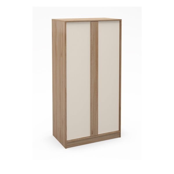 Šatní skříň v dekoru dubu v krémovo-přírodní barvě 90x180x53 cm Dennis – Marckeric-image-4