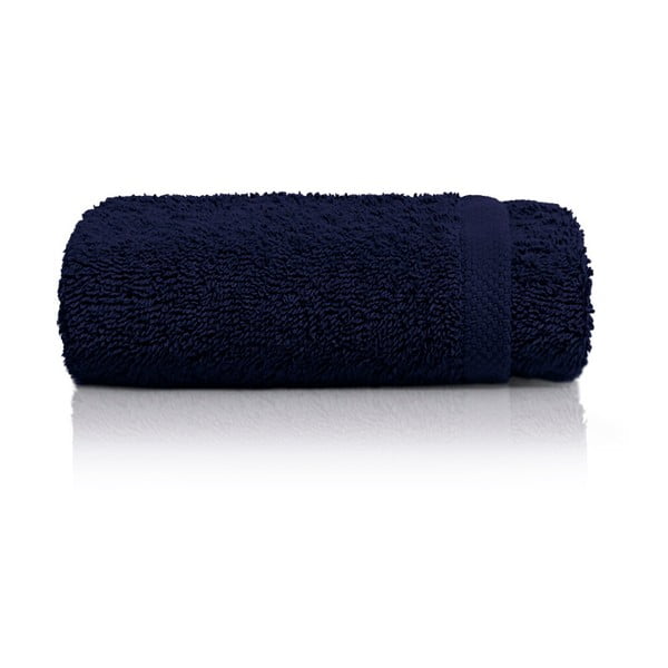 Tmavě modrý bavlněný ručník Maison Carezza Marshan, 30 x 50 cm