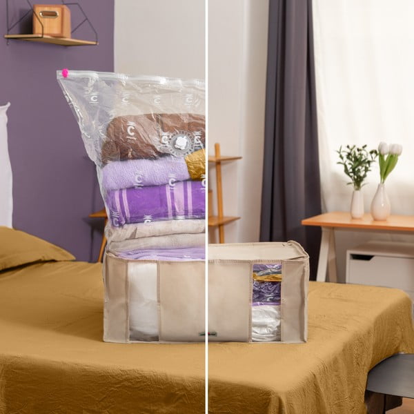 Vakuový látkový úložný box na oblečení 65x50x27 cm Life – Compactor-image-1