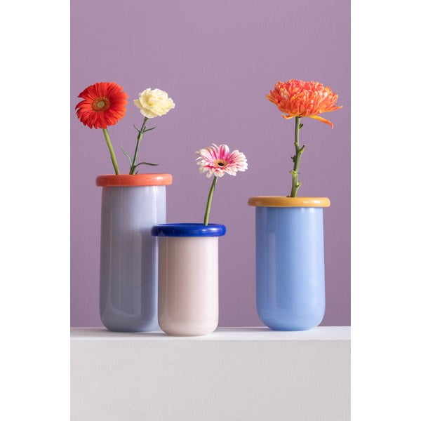 Modrá skleněná váza (výška 25 cm) Plegado  – PT LIVING-image-1