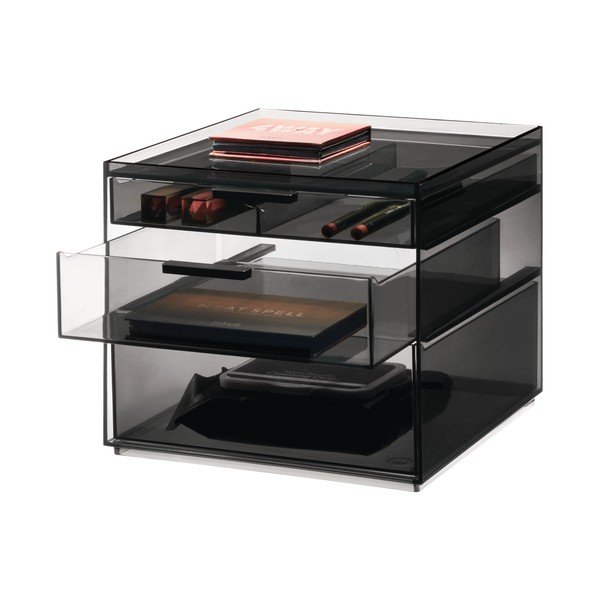 Matně černý koupelnový organizér na kosmetiku z recyklovaného plastu – iDesign-image-3