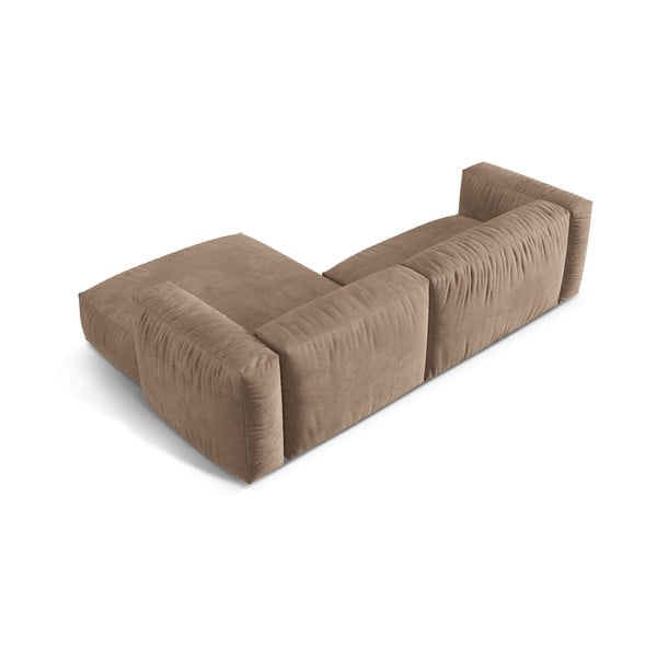 Světle hnědá sametová modulární rohová pohovka (pravý roh/s lenoškou) Martina – Micadoni -image-3