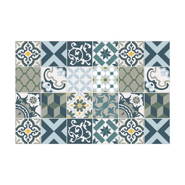 Sada 24 samolepek na stěnu Ambiance Azulejos Rony, 10 x 10 cm-image-2