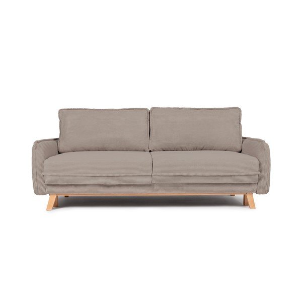 Taupe manšestrová rozkládací/s úložným prostorem pohovka 218 cm Tori – Bonami Selection