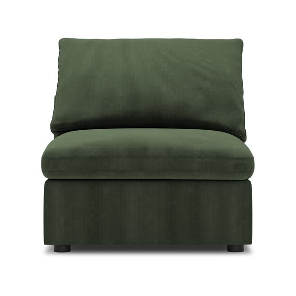 Tmavě zelená prostřední část modulární manšestrové pohovky Windsor & Co Sofas Galaxy
