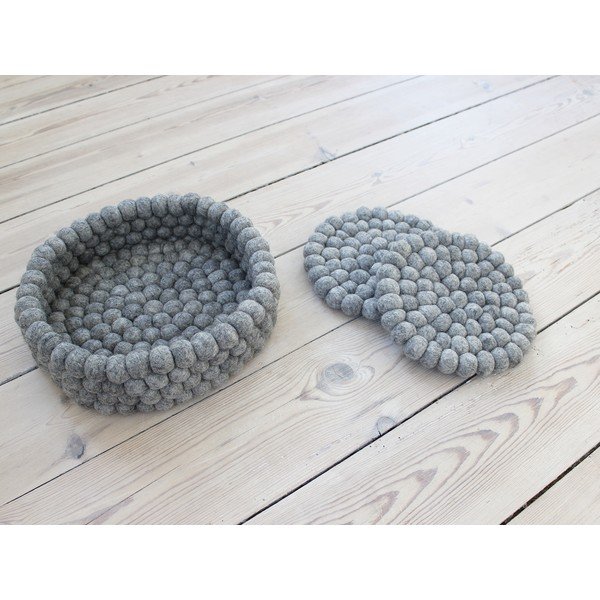 Ocelově šedý kuličkový podtácek z vlny Wooldot Ball Coaster, ⌀ 20 cm-image-1