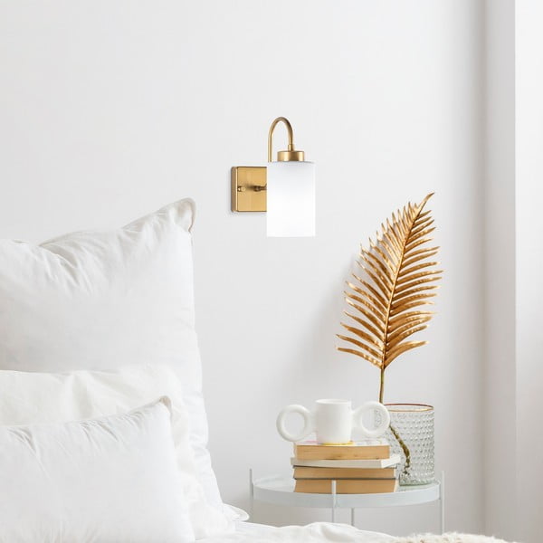 Bílé/ve zlaté barvě nástěnné svítidlo ø 10 cm Duzsuz – Opviq lights-image-1