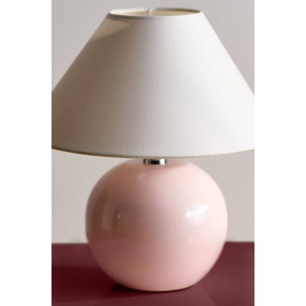 Světle růžová/krémová keramická stolní lampa (výška 29 cm) Karamell – Jotex-image-2
