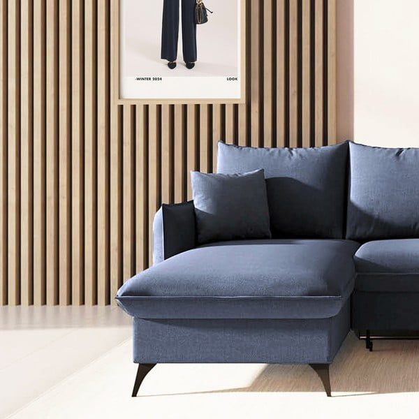 Modrá rozkládací/s úložným prostorem rohová pohovka (levý roh/s lenoškou) Brim – Rodier-image-4