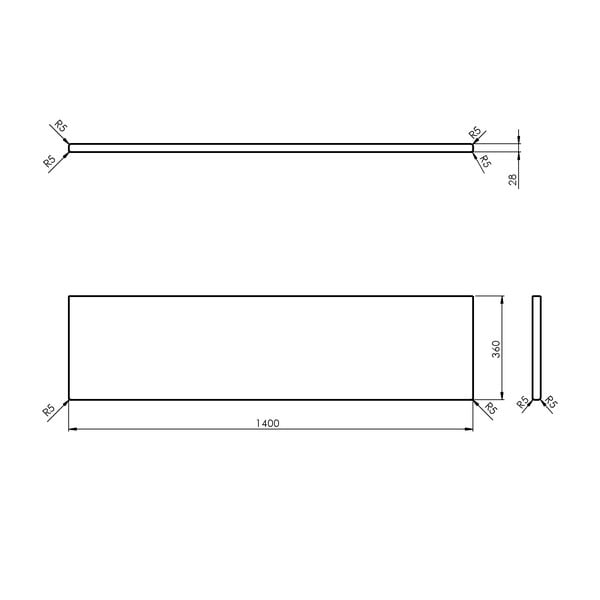 Deska pod umyvadlo z dubového dřeva v přírodní barvě 140x36 cm Woody – Sapho-image-3