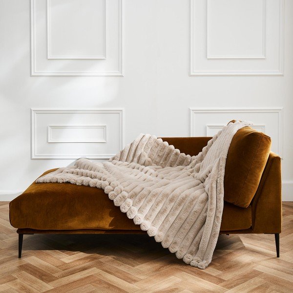 Béžová deka z mikroplyše 180x220 cm Boudoir – douceur d'intérieur-image-3