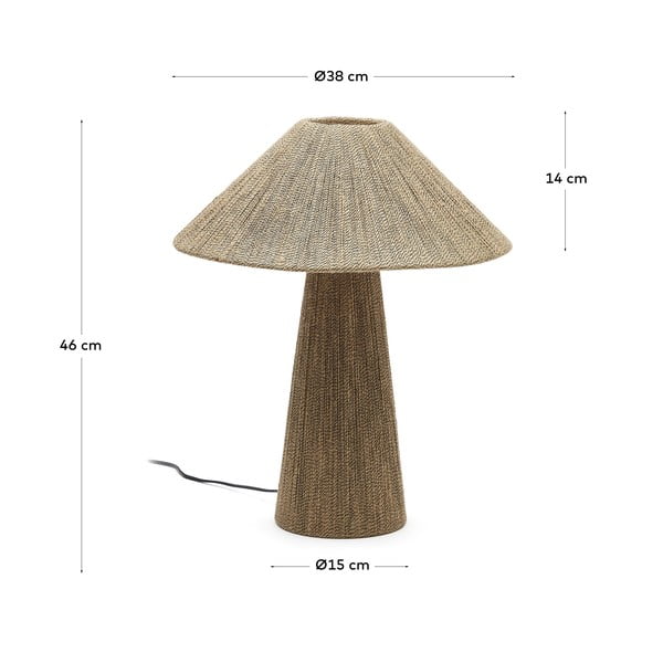 Světle hnědá stolní lampa se stínidlem z juty (výška 46 cm) Renee – Kave Home-image-3