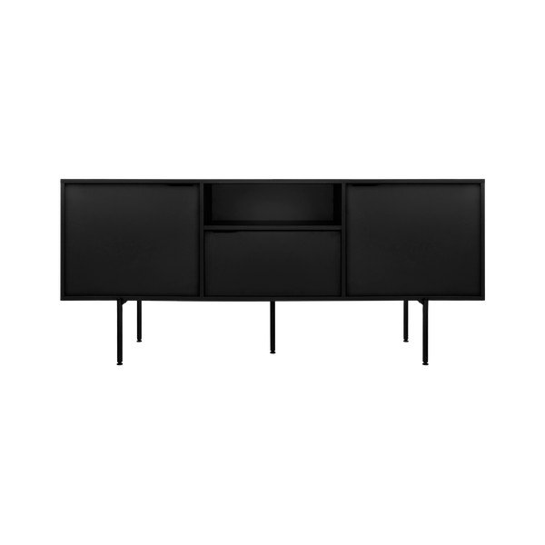 Černý TV stolek 180x79x50 cm Bau – noo.ma-image-2