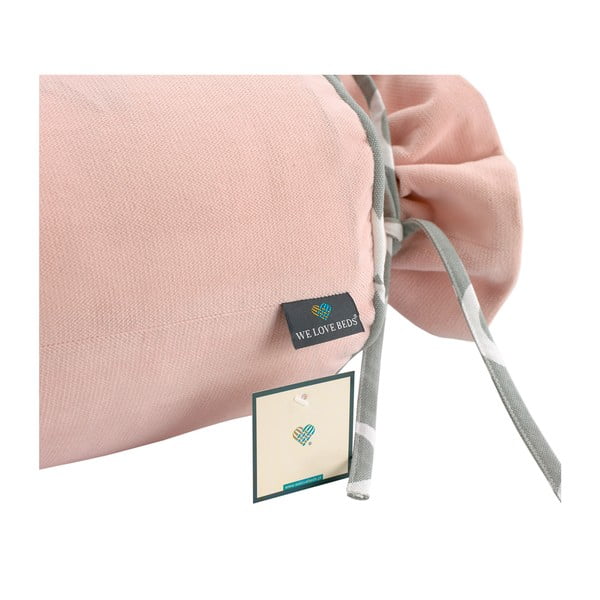 Růžový povlak na polštář WeLoveBeds Rose Quarz Candy, ⌀ 20 x 58 cm-image-3