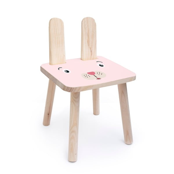 Dětská židle z masivní borovice Little Nice Things Rose Bunny