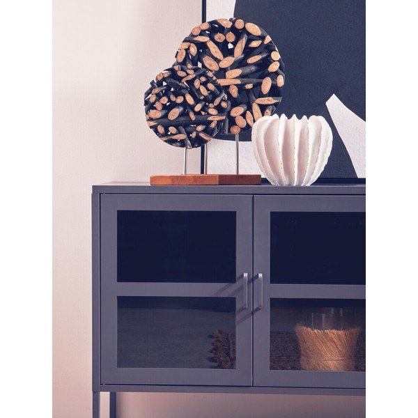 Šedá ocelová vitrína 140x80x45 cm Acier – Premier Housewares-image-4
