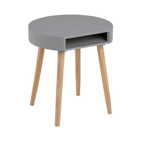 Šedý odkládací stolek s přihrádkou Actona Ela