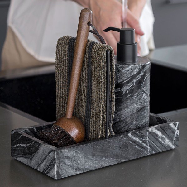 Tmavě šedý kamenný organizér k dřezu Marble – Mette Ditmer Denmark-image-1
