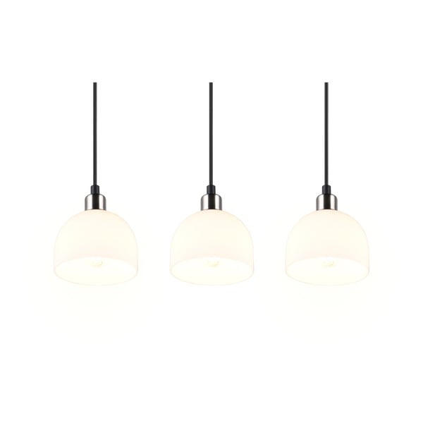 Závěsné svítidlo se skleněným stínidlem v bílo-stříbrné barvě Molly – Reality-image-4