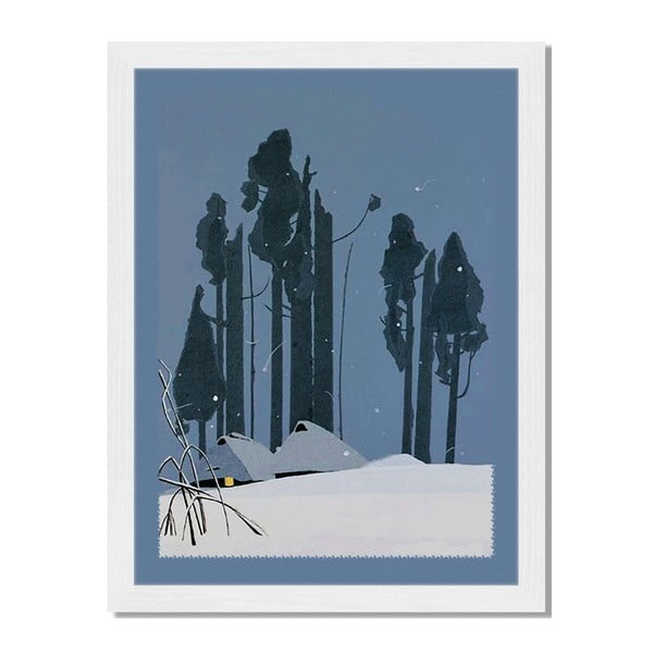Obraz v rámu Liv Corday Asian Night Snow, 30 x 40 cm