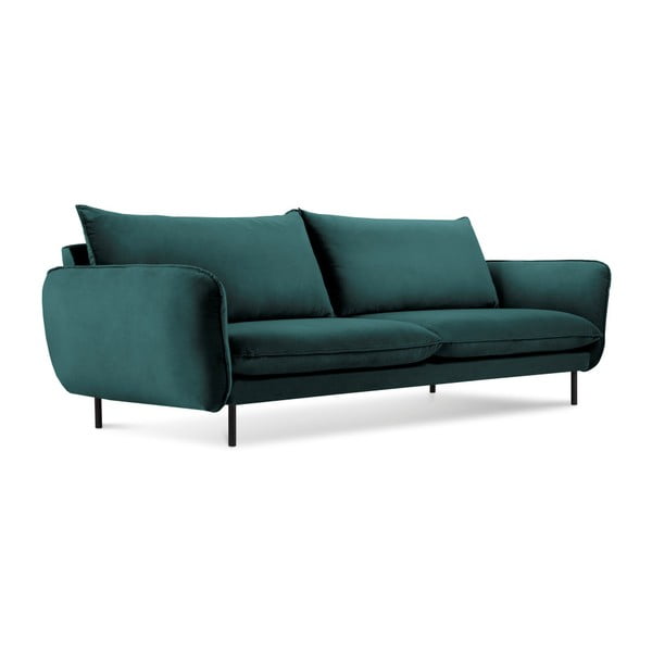 Petrolejově zelená sametová pohovka Cosmopolitan Design Vienna, 200 cm