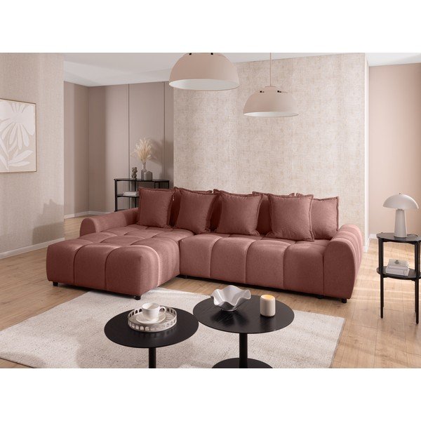 Rohová pohovka v terakotové barvě (levý roh/s lenoškou) Albane  – Ropez-image-1