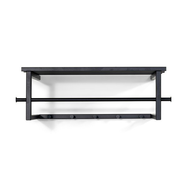 Černý kovový nástěnný věšák s poličkou 76 cm Marco – Spinder Design-image-2