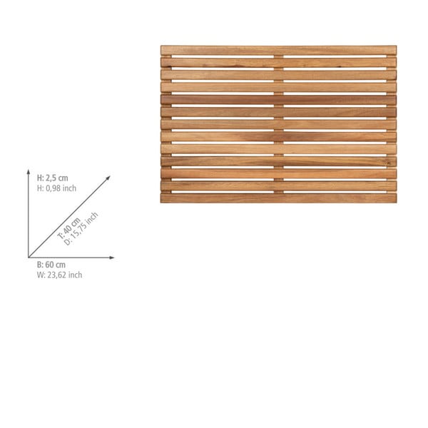 Dřevěná koupelnová předložka v přírodní barvě 40x60 cm Acacia – Wenko-image-4