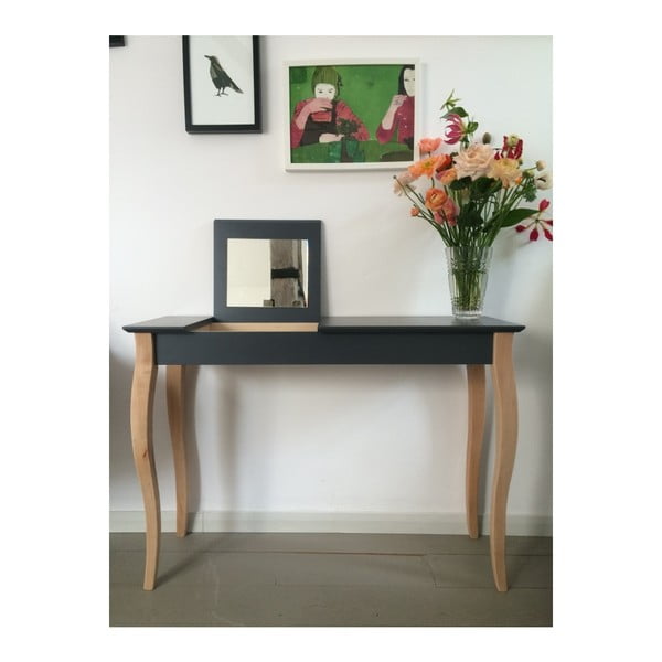 Grafitově šedý toaletní stolek se zrcadlem Ragaba Dressing Table, délka 85 cm-image-1