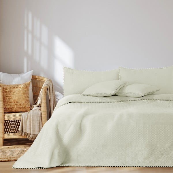 Krémový přehoz na postel AmeliaHome Meadore, 200 x 220 cm-image-3