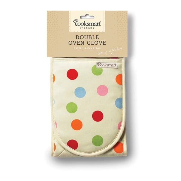 Dvojitá kuchyňská rukavice z bavlny Cooksmart ® Spots