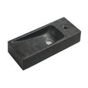 Černé kamenné umývátko 38x14 cm Blok – Sapho