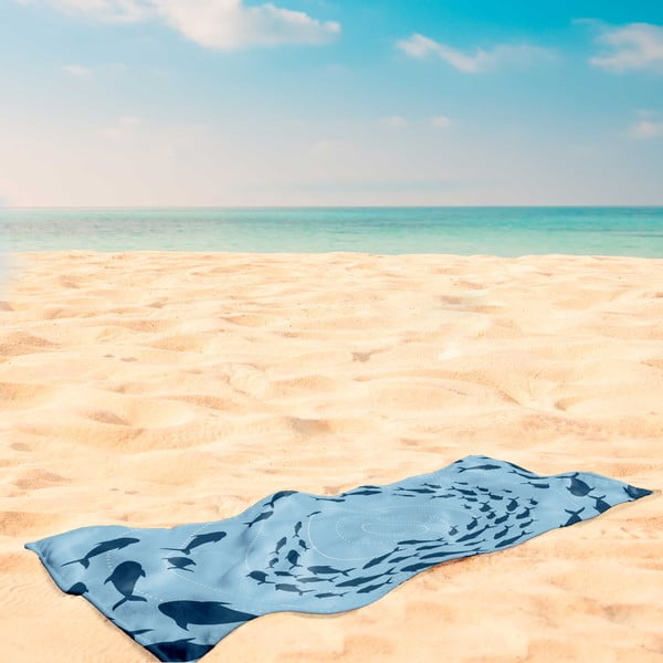 Modrá plážová osuška 90x180 cm Shoal – DecoKing-image-4