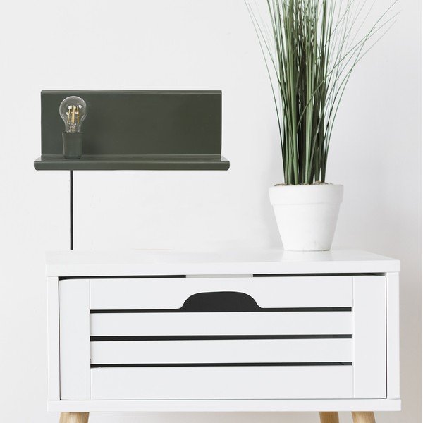 Zelené nástěnné svítidlo s poličkou Homemania Decor Shelfie2-image-3