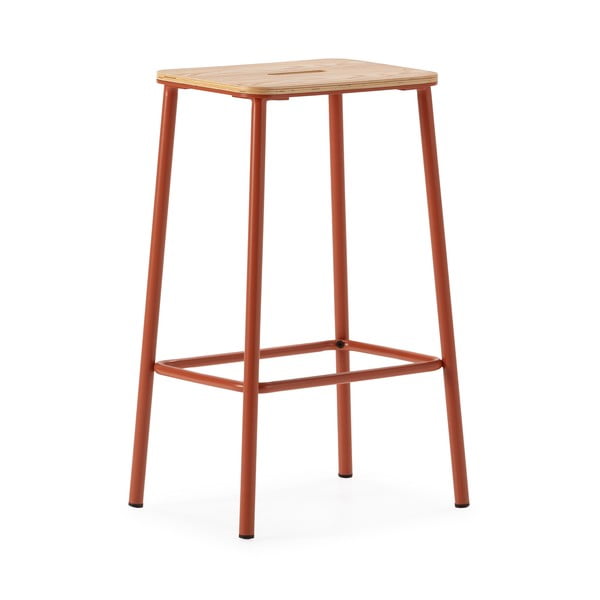 Barové židle v sadě 2 ks v cihlové barvě (výška sedáku 65 cm) Abba – Marckeric