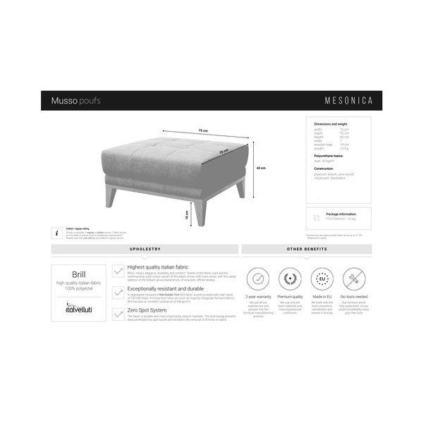 Olivově zelená podnožka MESONICA Musso Tufted-image-3