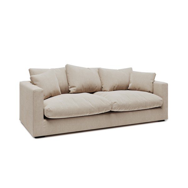 Krémová manšestrová pohovka 220 cm Comfy – Scandic-image-1