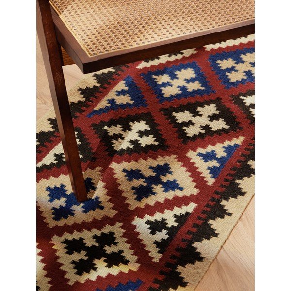 Červený oboustranný ručně tkaný vlněný běhoun 60x190 cm Kamal Rami – Nouristan-image-3