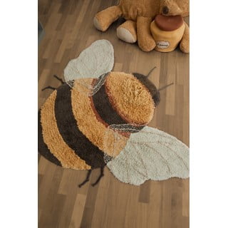 Žlutý pratelný ručně tkaný bavlněný dětský koberec 115x150 cm Bee – Lorena Canals