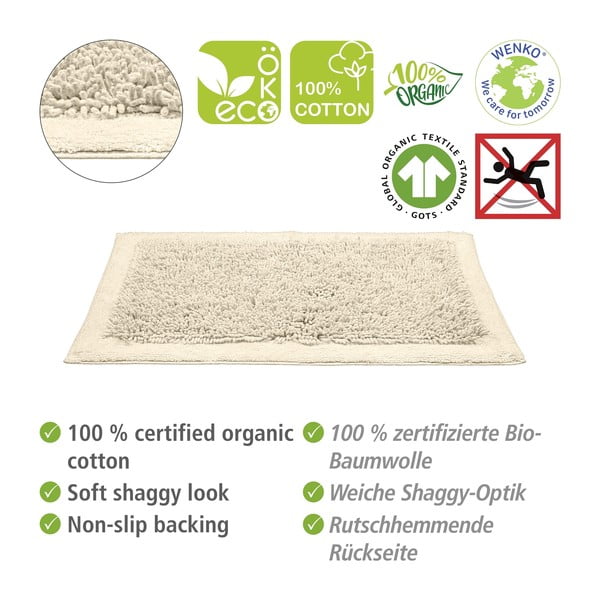 Krémová textilní koupelnová předložka 60x90 cm Sidyma – Wenko-image-3