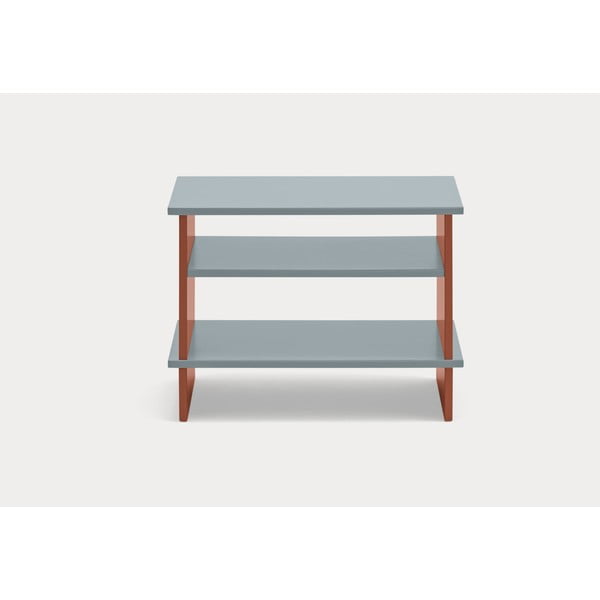 Noční stolek s poličkami v cihlové barvě/šedý Inari – Teulat-image-2